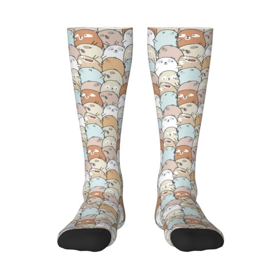 Hirioo Lovely Bear for Adult Stockings Breathable Sock Non-Pilling,Contrasting Color Design