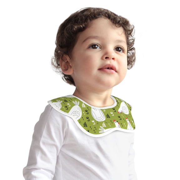 Hirioo Lovely Chickens for Baby Cotton Petal Bib Drool Bibs for Baby Boy Unisex
