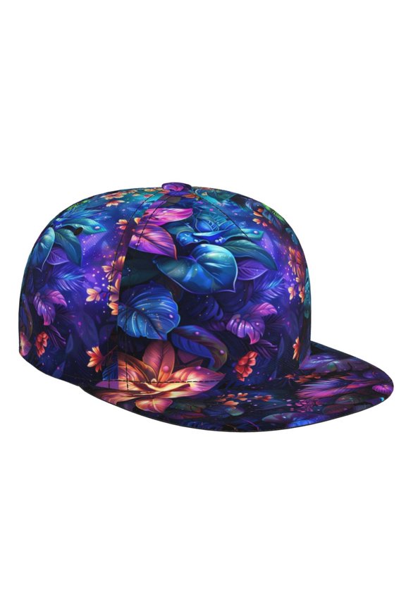 Magic Colorful Forest Leaves for Baseball Cap Men Cap Flat Brim for Men Women Teens Adjustable Baseball Cap