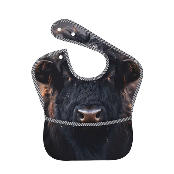 Hirioo Majestic Black Yak for Baby Waterproof Pocket Bib Adjustable Closed for Babies Toddlers with Large Pocket 6-24Months