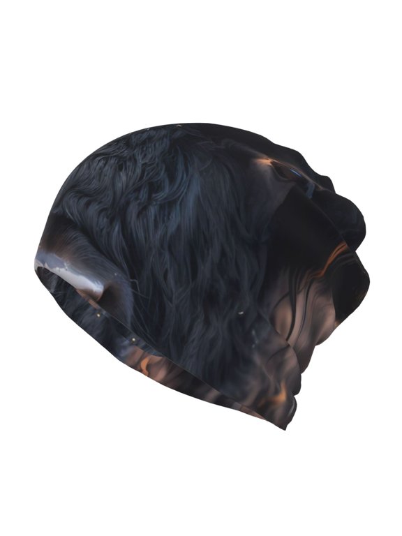 Majestic Black Yak for Multifunction Beanie Hat for Men and Women Unisex for Winter Sports, Outdoor Activities, and Daily Wear