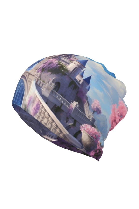 Majestic Fantasy Castle for Multifunction Beanie Hat for Men and Women Unisex for Winter Sports, Outdoor Activities, and Daily Wear