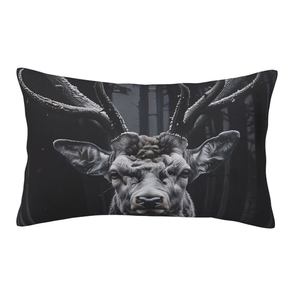 Hirioo Majestic Forest Stag for Plush Pillow Cover for Bedroom and Living Room ,Elegant, Comfortable Home Decor-14"x20"
