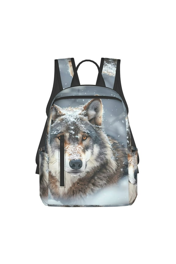 Majestic Snowy Wolf for Lightweight Backpack, Durable and Comfortable, Ideal for Travel, School, Hiking, and Everyday Use