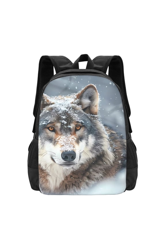 Majestic Snowy Wolf for Minimalist Backpack Large Capacity Backpack Travel Backpack For School