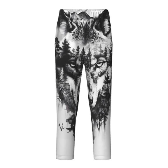 Hirioo Majestic Wolf Landscape for Teenagers' Pajama Pants Womens Lounge Pants with Pockets Pj Bottoms Pants for Men-XS(5-6)