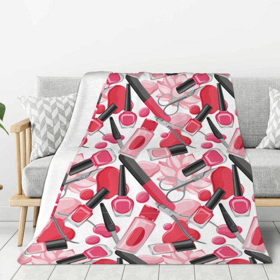 Hirioo Makeup for Flannel Blanket, Cozy and Warm Throw for Bed or Couch ,Perfect for All Seasons-50"x40"