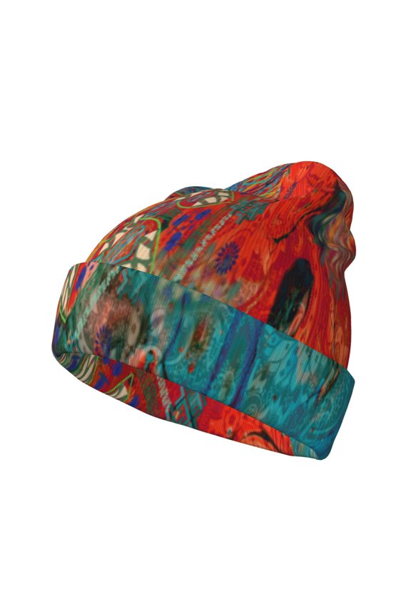 Mandala Colorful for Men's Knit Cuffed Beanie for Outdoor Activities Unisex