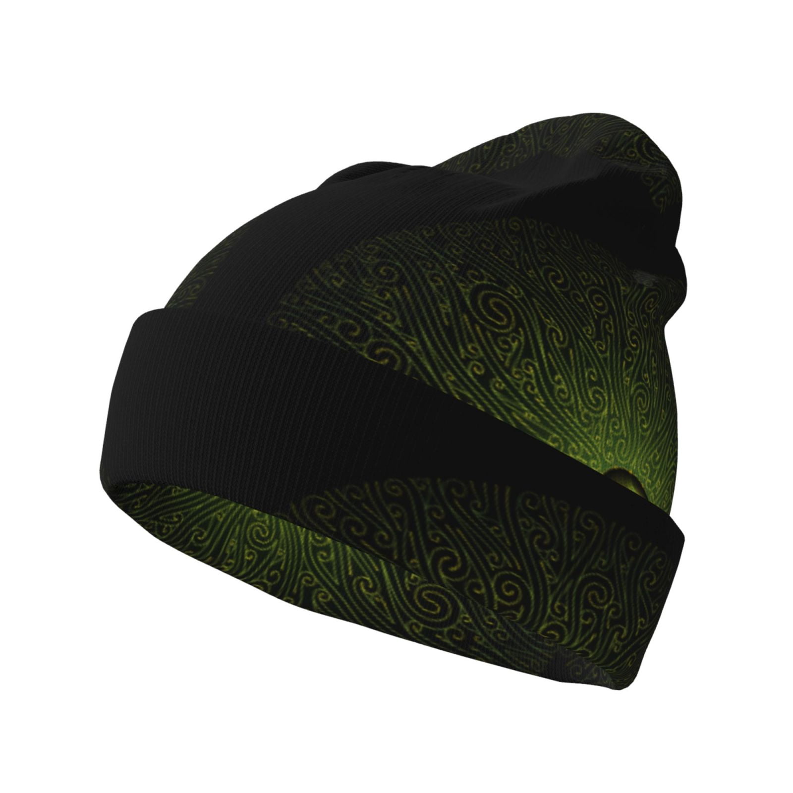 Unisex Embroidered Marijuana Leaf Winter Knit Beanie | One Size Fits Most Acrylic Stretch Hat