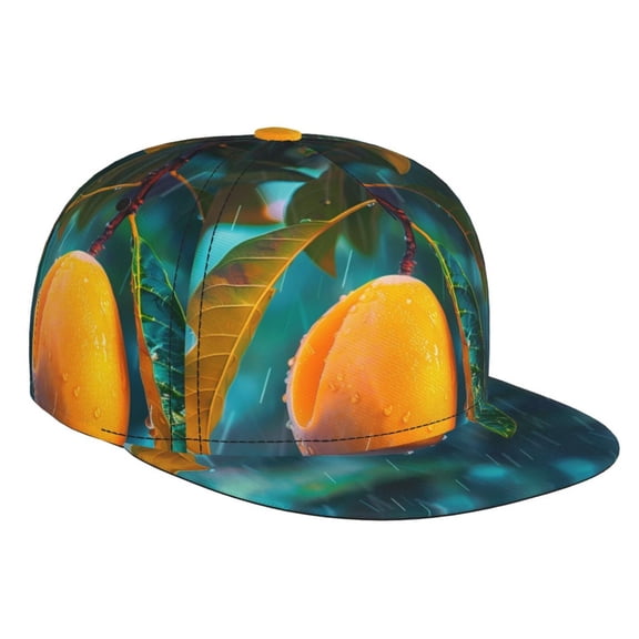 Hirioo Mango In The Rain for Baseball Cap Men Cap Flat Brim for Men Women Teens Adjustable Baseball Cap