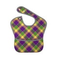 thumbnail image 1 of Hirioo Mardi Gras Plaid for Baby Waterproof Pocket Bib Adjustable Closed for Babies Toddlers with Large Pocket 6-24Months, 1 of 8