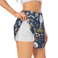 thumbnail image 1 of Hirioo Marine Nautical for Women's Double Layer Athletic Shorts High-Performance Gym Shorts with Inner Pocket, Elastic Waistband-X-Large, 1 of 7