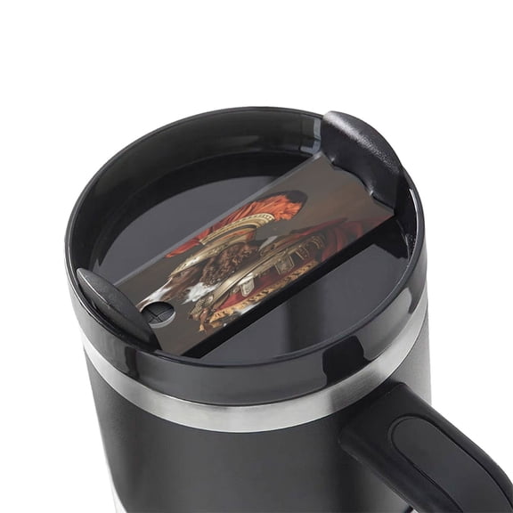 Hirioo Medieval Knight Dog for Stanley Cup Lid Nameplate Personalized Acrylic Nameplate Tumbler Lid Topper(30oz , 40oz)