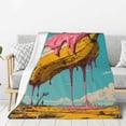thumbnail image 1 of Hirioo Melting Banana Fantasy for Flannel Blanket, Cozy and Warm Throw for Bed or Couch ,Perfect for All Seasons-80"x60", 1 of 6