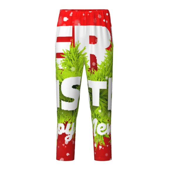 Hirioo Merry Christmas for Teenagers' Pajama Pants Womens Lounge Pants with Pockets Pj Bottoms Pants for Men-XS(5-6)