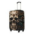 thumbnail image 1 of Hirioo Metal Style Horned Skull for Elasticity Suitcase Cover (No luggage Included) Durable Luggage Protector Fits 18-32 Inch Luggage-Large, 1 of 7