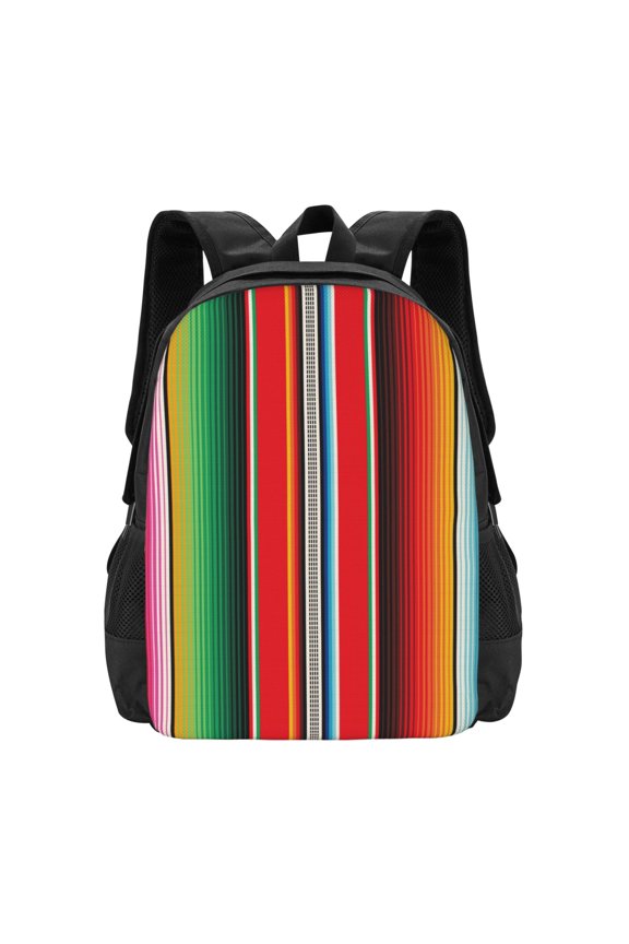 Mexican Serape Blanket Stripes for Minimalist Backpack Large Capacity Backpack Travel Backpack For School