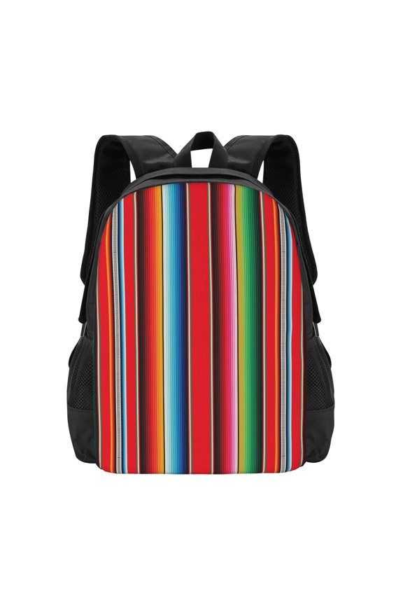Mexican Serape Blanket Stripes for Minimalist Backpack Large Capacity Backpack Travel Backpack For School