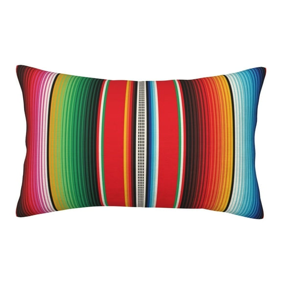 Hirioo Mexican Serape Blanket Stripes for Plush Pillow Cover for Bedroom and Living Room ,Elegant, Comfortable Home Decor-14"x20"
