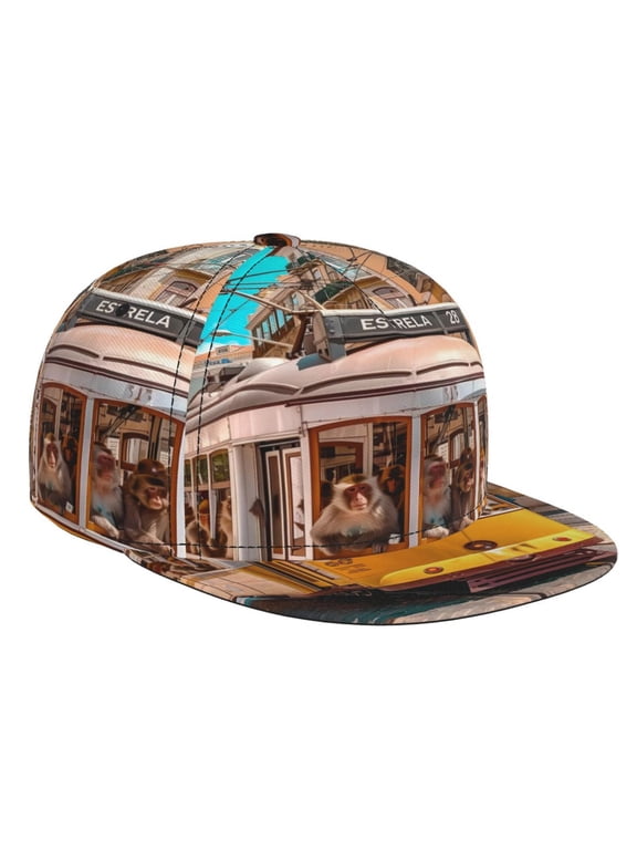 Modern Urban Monkey for Baseball Cap Men Cap Flat Brim for Men Women Teens Adjustable Baseball Cap