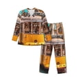 thumbnail image 1 of Hirioo Modern Urban Monkey for Men's Pajama Sets 2 Piece Pjs Men's Long-Sleeved Pajama Set Button Down Sleepwear,S-XXL-XX-Large, 1 of 7