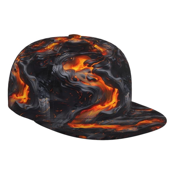 Hirioo Molten Lava Abstract Flow for Baseball Cap Men Cap Flat Brim for Men Women Teens Adjustable Baseball Cap