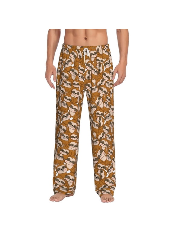Monkey Sloth for Women's PJ Pajama Pants Sleep Pants Women's Home Trousers with Pockets,S-3XL-XX-Large