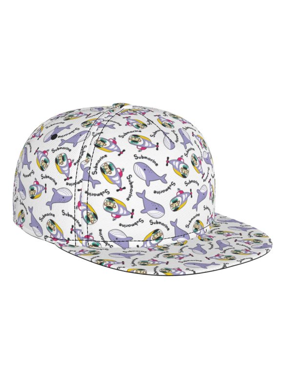 Monkey Submarine Captain for Baseball Cap Men Cap Flat Brim for Men Women Teens Adjustable Baseball Cap
