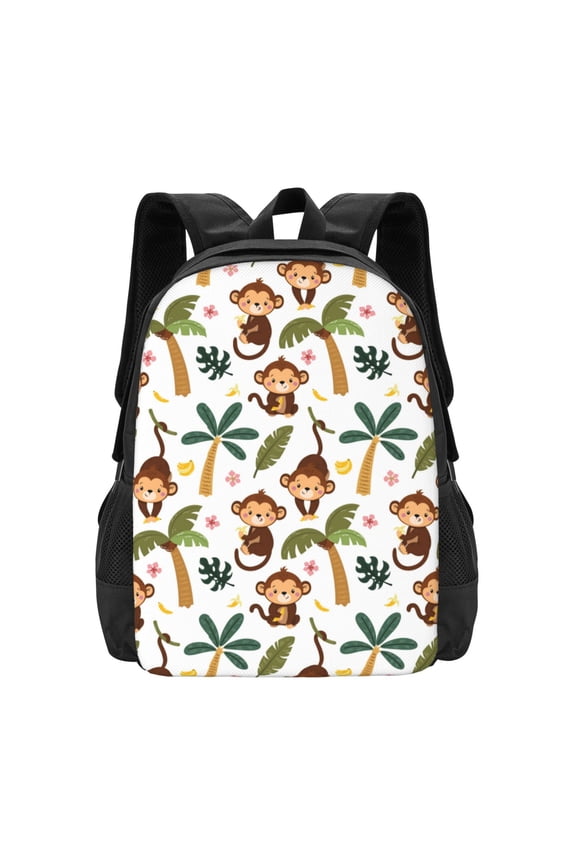 Monkeys Swinging from Palms for Minimalist Backpack Large Capacity Backpack Travel Backpack For School