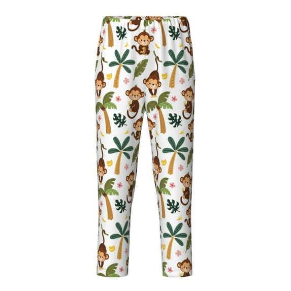 Hirioo Monkeys Swinging from Palms for Teenagers' Pajama Pants Womens Lounge Pants with Pockets Pj Bottoms Pants for Men-Small