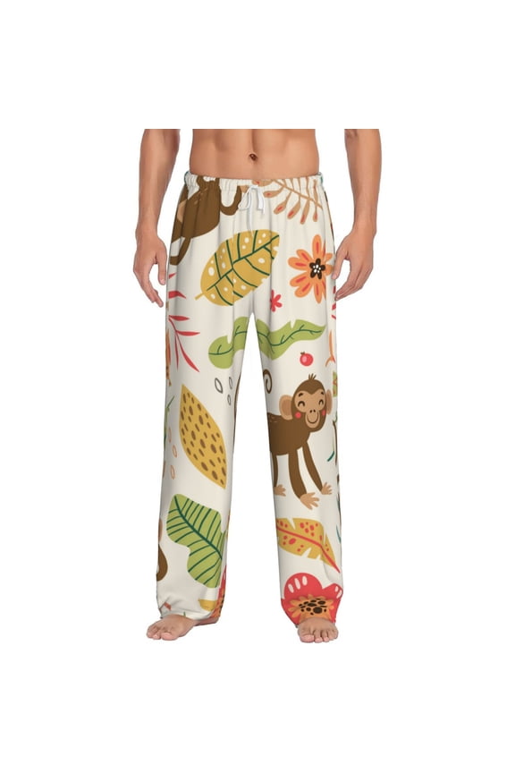 Hirioo Monkeys in the Jungle for Women's PJ Pajama Pants Sleep Pants Women's Home Trousers with Pockets,S-3XL-3X-Large