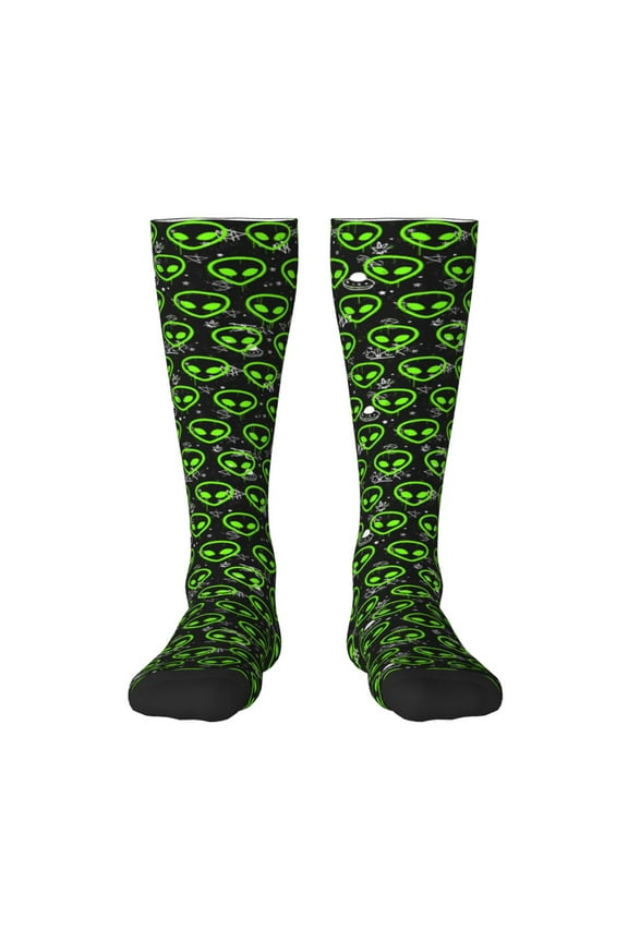 Monster Neon Head for Adult Stockings Breathable Sock Non-Pilling,Contrasting Color Design