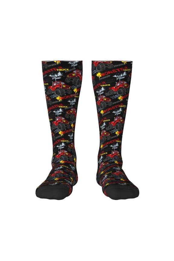 Monster Truck for Adult Stockings Breathable Sock Non-Pilling,Contrasting Color Design