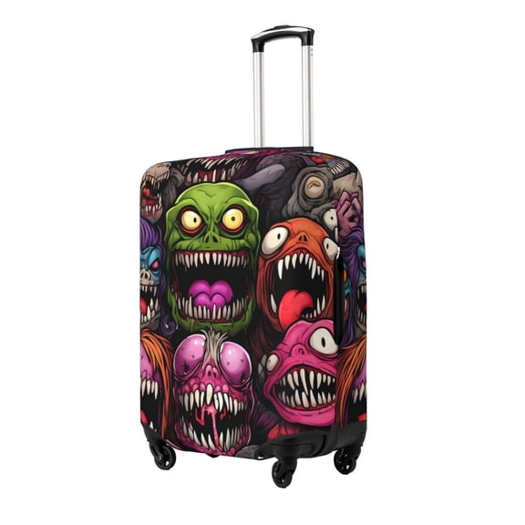 Hirioo Monstrous Cartoon Characters for Elasticity Suitcase Cover (No luggage Included) Durable Luggage Protector Fits 18-32 Inch Luggage-Medium