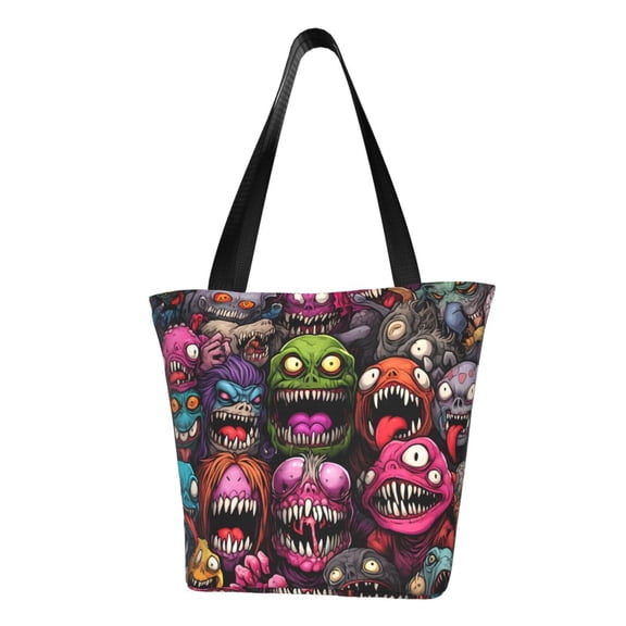 Hirioo Monstrous Cartoon Characters for Women's Casual Shoulder Tote Bag Handbag For Women Work College Travel Business Shopping