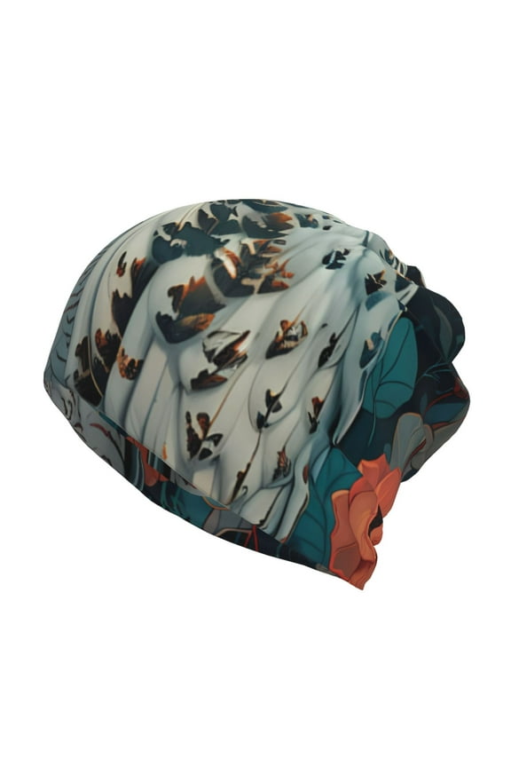 Moon Flower White Owl for Multifunction Beanie Hat for Men and Women Unisex for Winter Sports, Outdoor Activities, and Daily Wear