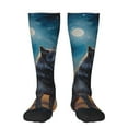 thumbnail image 1 of Hirioo Moonlit Night Sky Wolf for Adult Stockings Breathable Sock Non-Pilling,Contrasting Color Design, 1 of 6