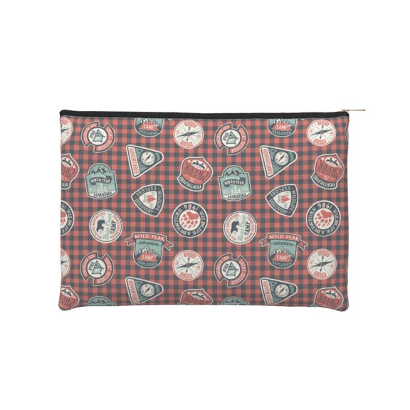 Hirioo Mountain Adventure Badges for Paper Reusable Cosmetic Bag Zipper Encouragement Travel Pouch Toiletry Bag for Women Girls