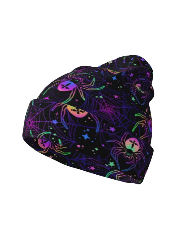 Multi-colored Spiders for Men's Knit Cuffed Beanie for Outdoor Activities Unisex
