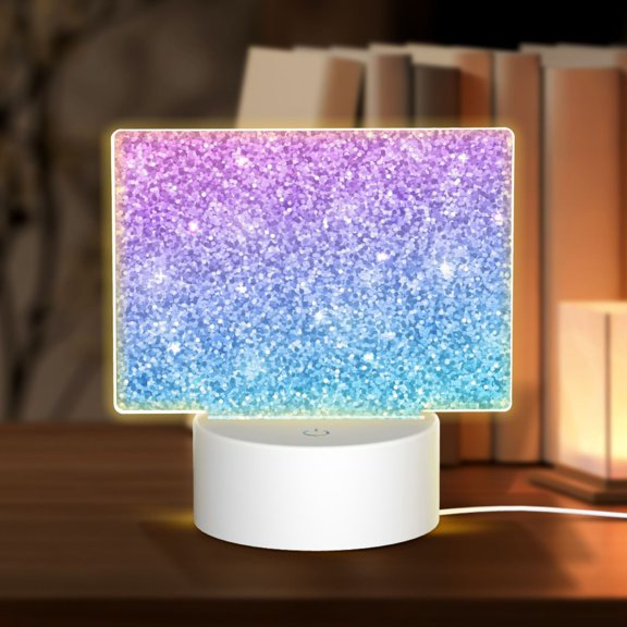 Hirioo Multicolor Glitter for Rectangular Acrylic with Night Light Best Gifts for Lover Girl Mom, Valentine's Day Anniversary Birthday Wedding Present