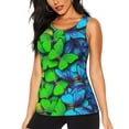 thumbnail image 1 of Hirioo Multicolored Butterflies for Women's Workout Tank Top Sleeveless Workout Tops Athletic Gym Shirts-Small, 1 of 7