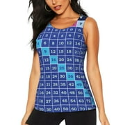 Hirioo Multiplication Table for Women's Workout Tank Top Sleeveless Workout Tops Athletic Gym Shirts-Small