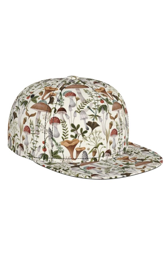 Mushroom Garnish for Baseball Cap Men Cap Flat Brim for Men Women Teens Adjustable Baseball Cap