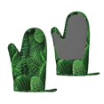 thumbnail image 1 of Hirioo Natural Green Leaves for Silicone Oven Mitts for BBQ, Baking, Cooking, Set of 2, Heat Resistant 260℃, Non-Slip Kitchen Essentials, 1 of 6