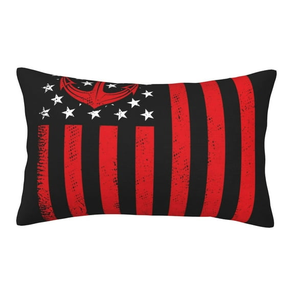 Hirioo Nautical American Flag for Plush Pillow Cover for Bedroom and Living Room ,Elegant, Comfortable Home Decor-16"x24"