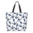 thumbnail image 1 of Hirioo Navy Blue Anchors for Single Shoulder Shopping Bag,Eco-Friendly Tote with Large,Perfect for Groceries, Travel, and Daily Use, 1 of 9