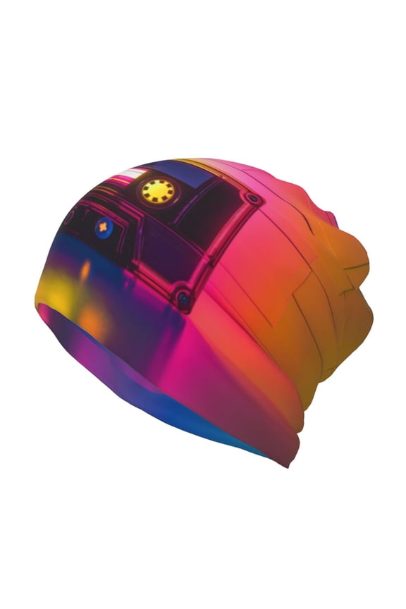 Neon Cassette Tape for Multifunction Beanie Hat for Men and Women Unisex for Winter Sports, Outdoor Activities, and Daily Wear