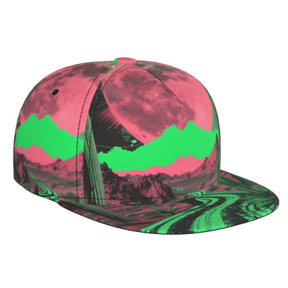 Hirioo Neon Desert Moon for Baseball Cap Men Cap Flat Brim for Men Women Teens Adjustable Baseball Cap