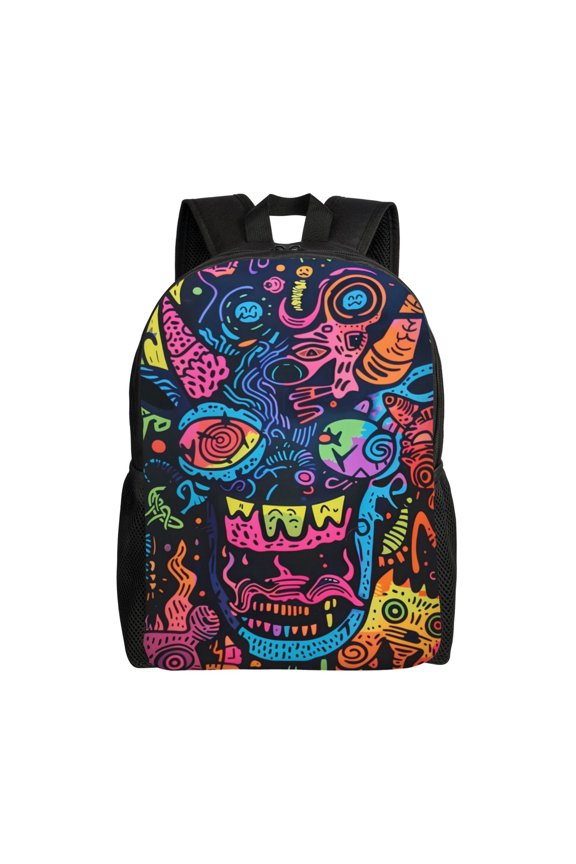 Neon Graffiti Urban Art for Travel Backpack for Women Men, Lightweight and Durable,Gift for Weekender, College, Work,and Outdoor Activities