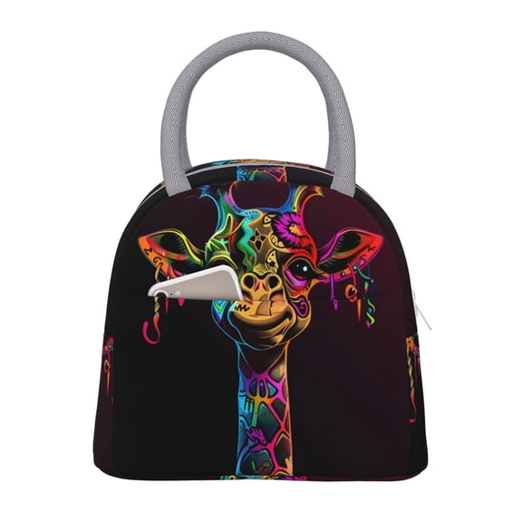 Hirioo Neon Psychedelic Giraffe for Eco-friendly Lunch Box,Leakproof Lunch Box for School, Work, Travel, and Picnics,Perfect for Meal Prep